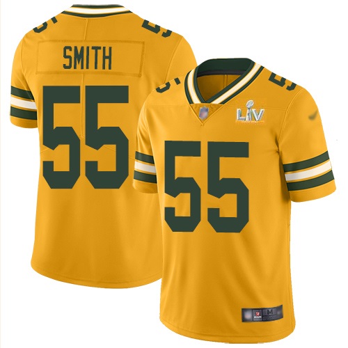 Men's Green Bay Packers #55 Za'Darius Smith Gold NFL 2021 Super Bowl LV Stitched Jersey